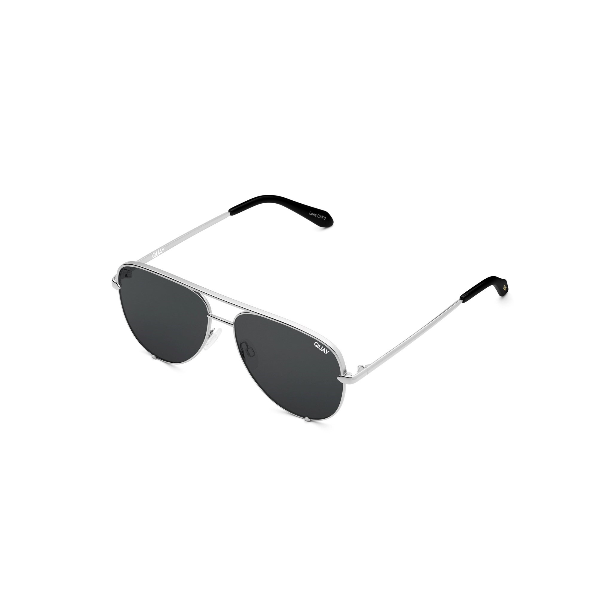 Silver / Smoke Rx Quay HIGH KEY MICRO RX Unisex Prescription Sunglasses | STBGE-6380