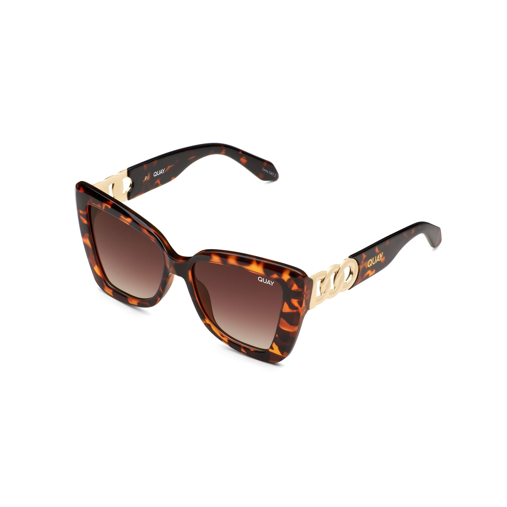 Tortoise / Brown Quay CHAIN REACTION Women\'s Sunglasses | YZESM-9685