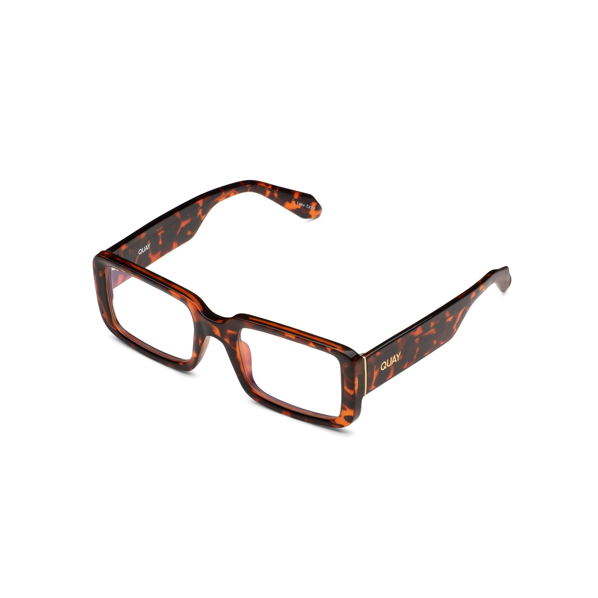 Tortoise / Clear Rx Quay YADA YADA BEVEL RX Unisex Glasses | IZMFV-4901