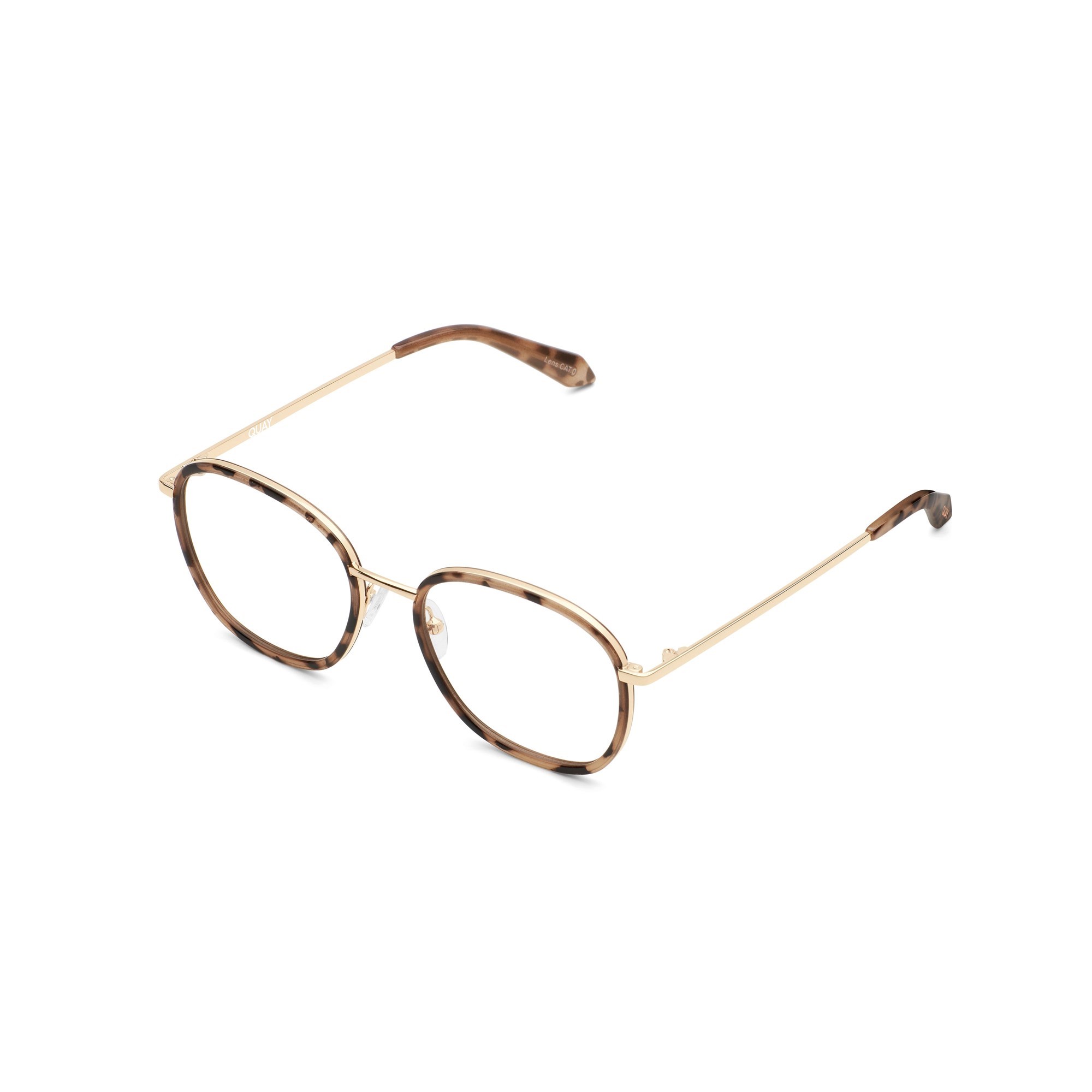 Tortoise Gold / Clear Rx Quay JEZABELL INLAY RX Unisex Glasses | LCTWA-7345