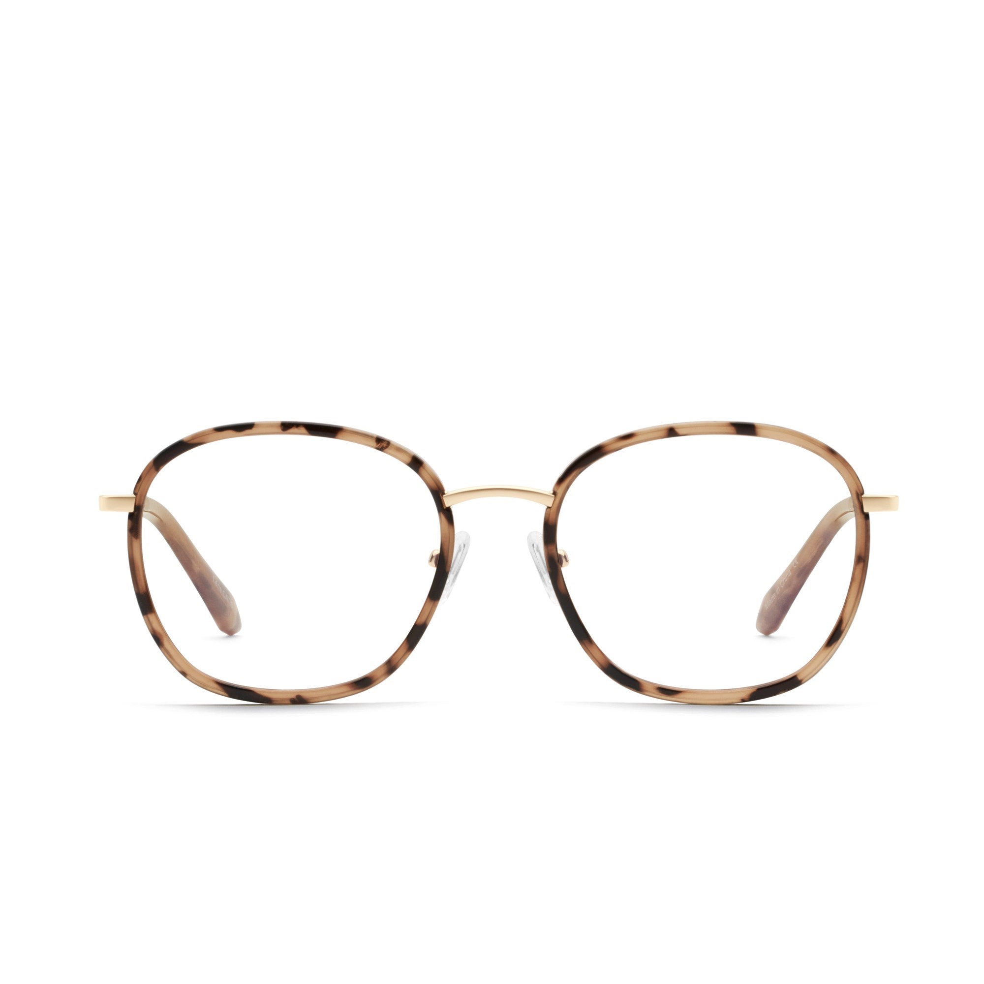 Tortoise Gold / Clear Rx Quay JEZABELL INLAY RX Unisex Glasses | LCTWA-7345