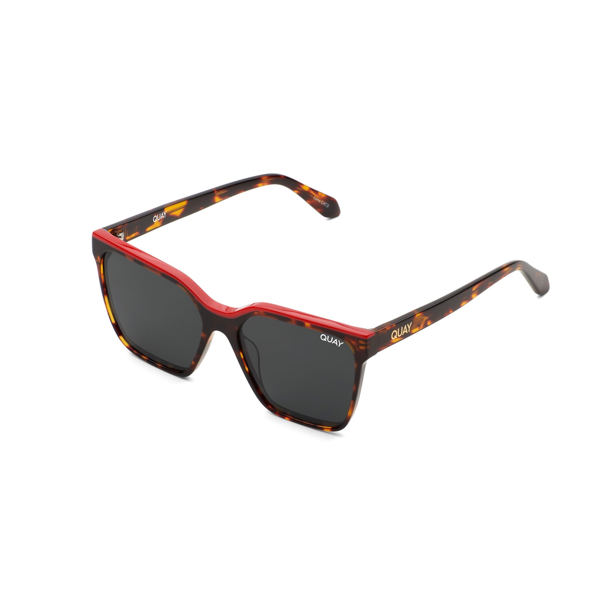 Tortoise Red / Smoke Rx Quay LEVEL UP RX Unisex Prescription Sunglasses | QXMHJ-0412