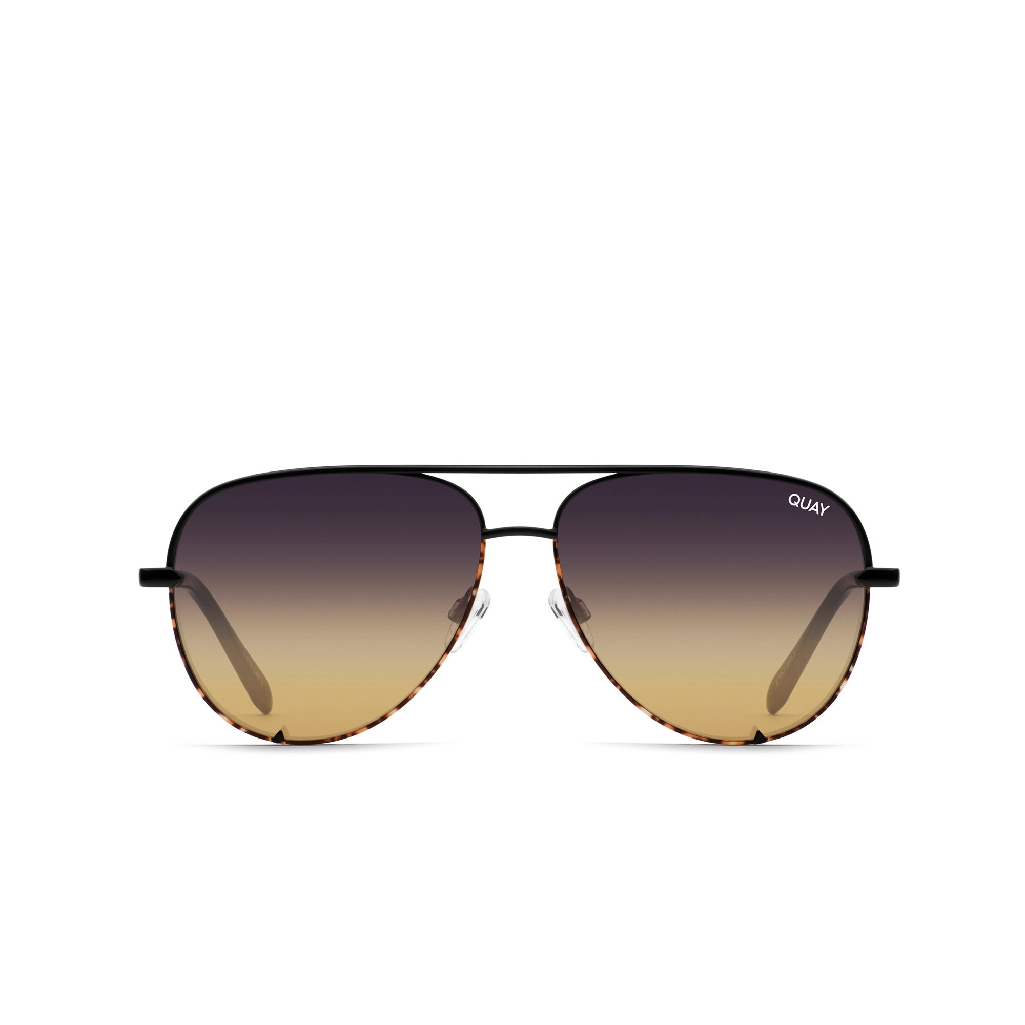 Two Tone Black Tortoise / Black To Gold Quay HIGH KEY MINI Men\'s Sunglasses | LSBZV-5984