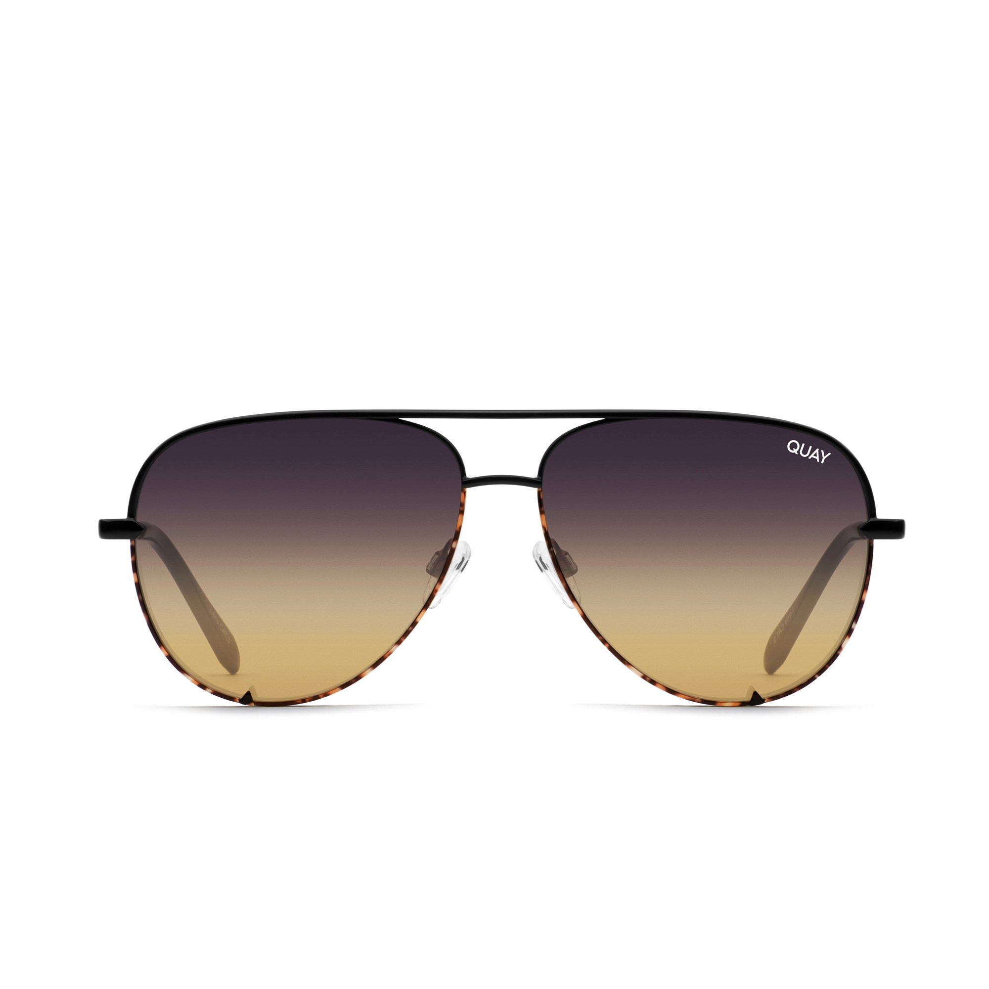 Two Tone Black Tortoise / Black To Gold Quay HIGH KEY Women\'s Sunglasses | NZODU-6348