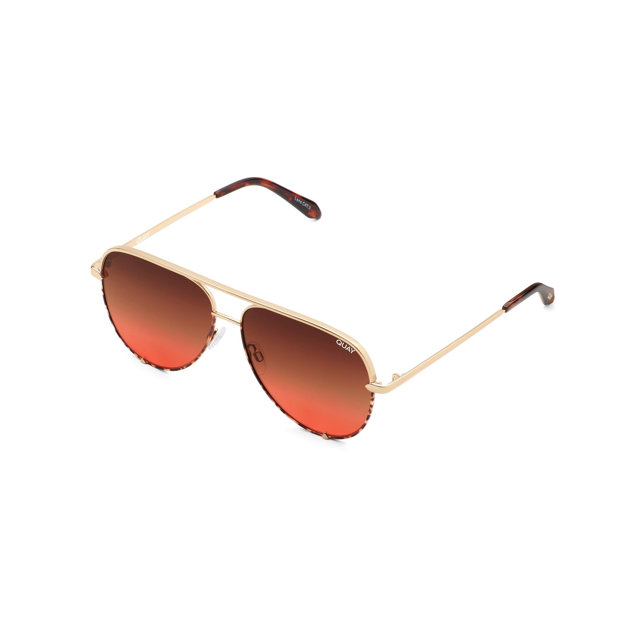 Two Tone Gold / Brown To Maroon Quay HIGH KEY Women's Sunglasses | OFQZR-3154