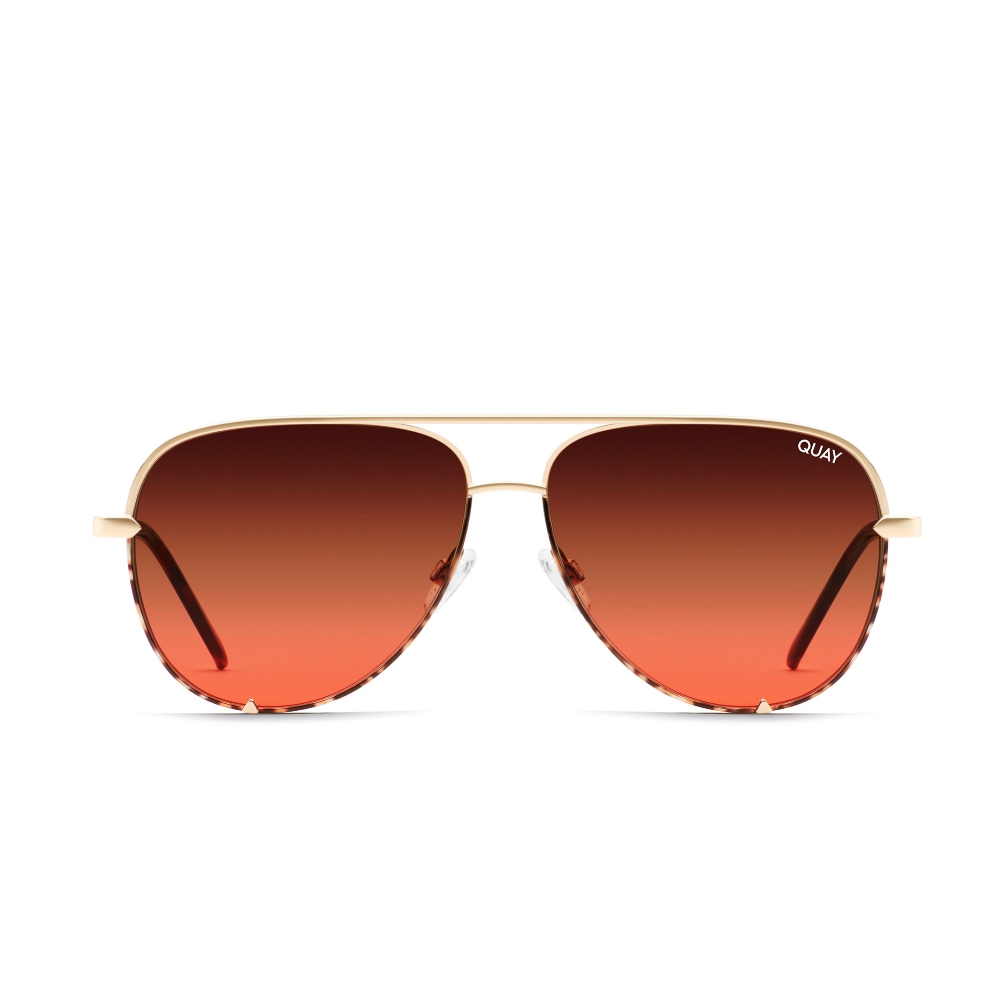 Two Tone Gold / Brown To Maroon Quay HIGH KEY Women\'s Sunglasses | OFQZR-3154