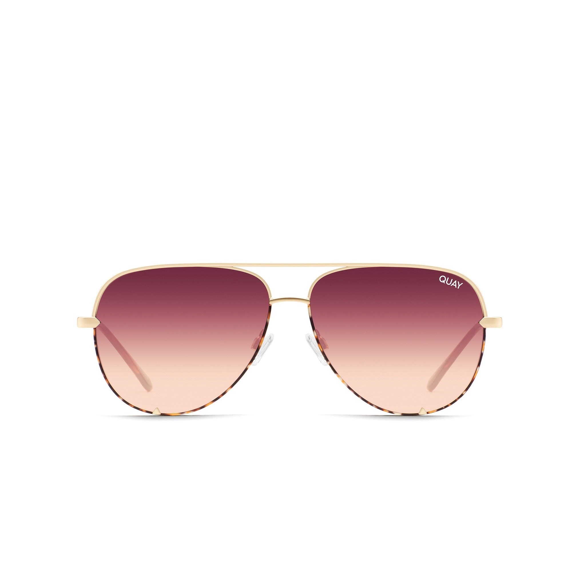 Two Tone Gold Tortoise / Purple Peach Quay HIGH KEY MINI Women\'s Sunglasses | JXQRN-0749