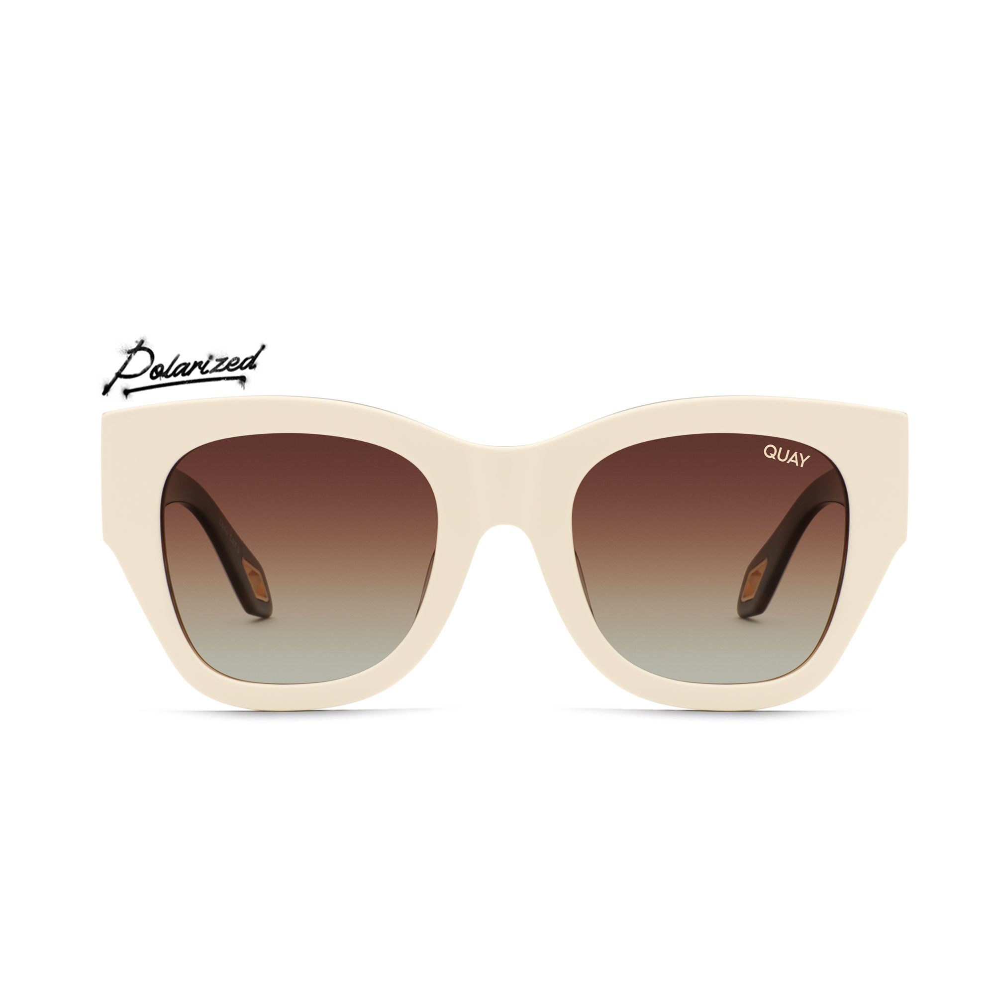 White Tortoise / Brown Polarized Quay AFTER HOURS LUXE Women\'s Sunglasses | AKDSF-9370