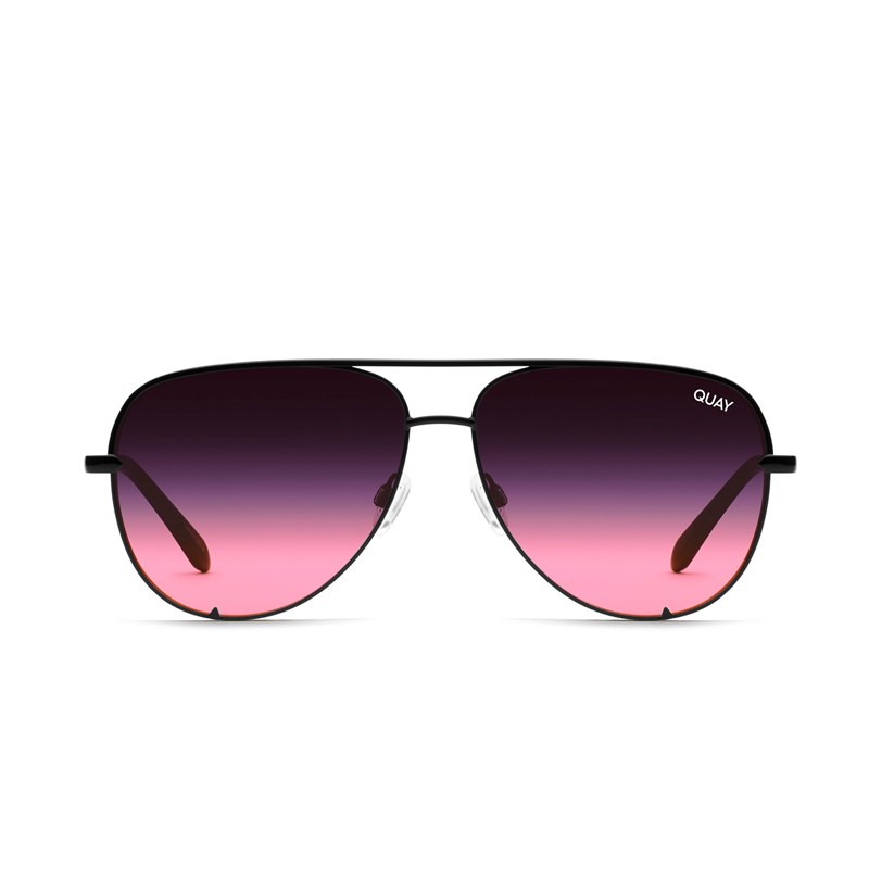 Black / Black Pink Fade Quay HIGH KEY Women's Sunglasses | DBQYU-1475