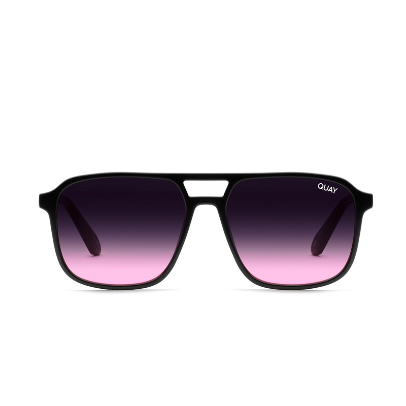 Black / Black Pink Fade Quay ON THE FLY Women's Sunglasses | VTLZJ-1365