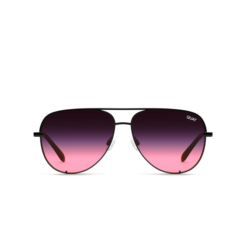 Black / Black Pink Quay HIGH KEY MICRO Men's Sunglasses | UJRLF-1975