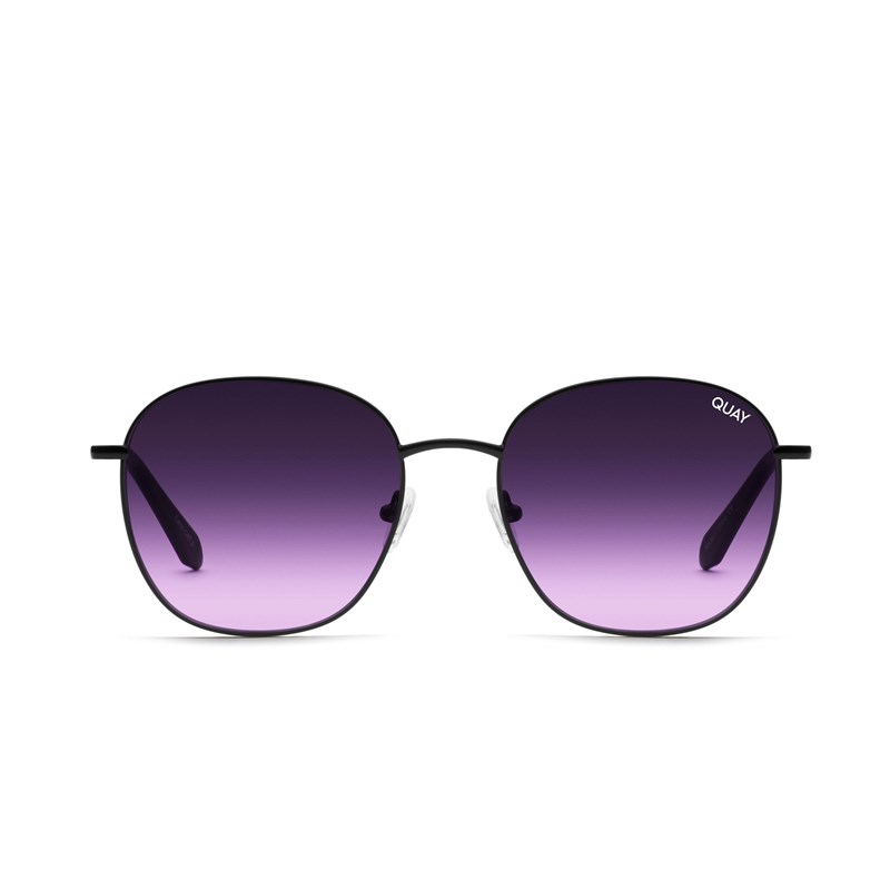 Black / Black Purple Fade Quay JEZABELL Women's Sunglasses | CEKNR-5879