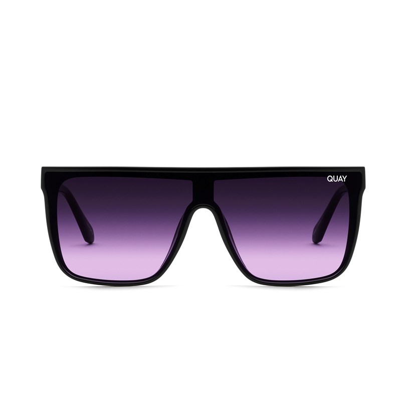 Black / Black Purple Fade Quay NIGHTFALL Men's Sunglasses | OEVWB-4632