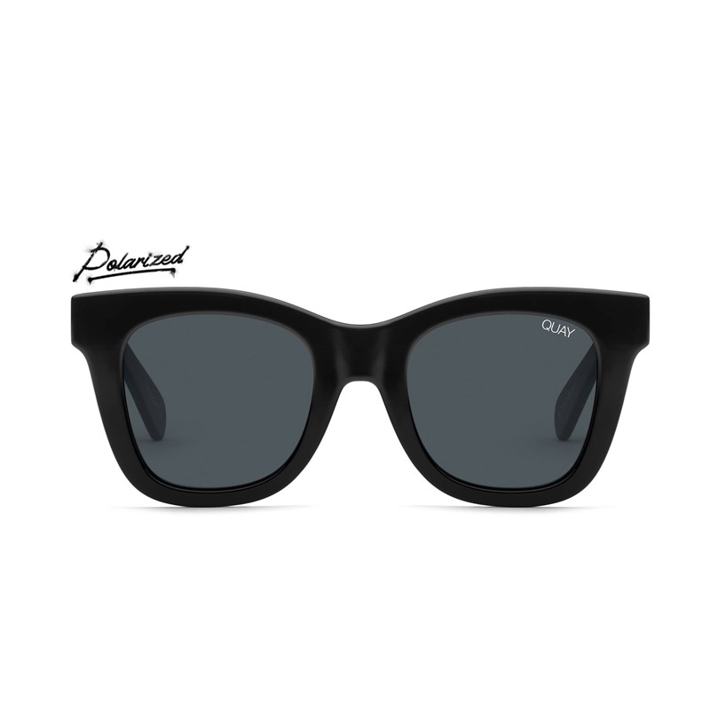 Black / Smoke Polarized Quay AFTER HOURS Women's Sunglasses | KRUTM-3179