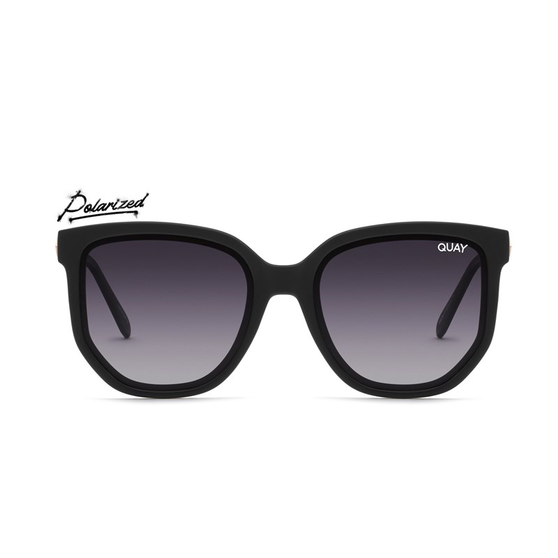 Black / Smoke Polarized Quay COFFEE RUN Women's Sunglasses | AMWOX-5128