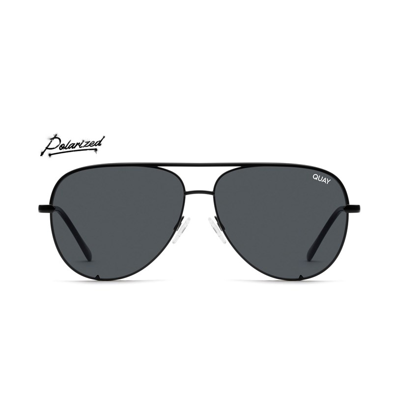 Black / Smoke Polarized Quay HIGH KEY Men's Sunglasses | WGMDQ-1709