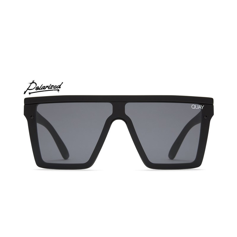 Black / Smoke Polarized Quay HINDSIGHT Women's Sunglasses | WBXVY-2683