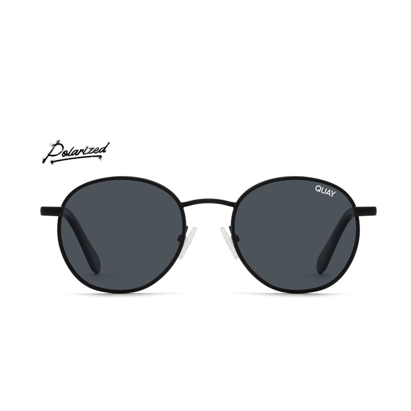 Black / Smoke Polarized Quay TALK CIRCLES Men's Sunglasses | KQYEP-6512