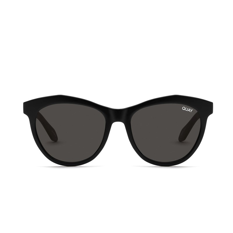 Black / Smoke Quay DROP TOP Women's Sunglasses | OPKRY-6840