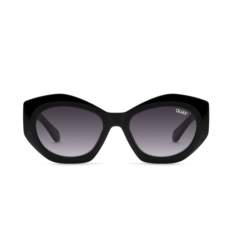 Black / Smoke Quay REAL ME Women's Sunglasses | KDRLB-8095