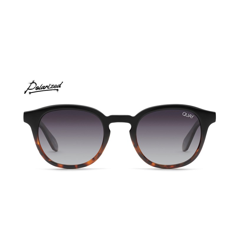 Black Tortoise / Smoke Polarized Quay WALK ON Women's Sunglasses | HWMRN-0678