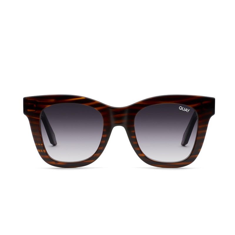 Espresso Stripe / Smoke Quay AFTER HOURS Women's Sunglasses | CLUDB-3021