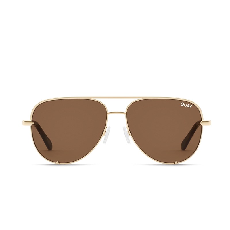 Gold / Brown Rx Quay HIGH KEY MINI RX Unisex Prescription Sunglasses | HTSYW-0417