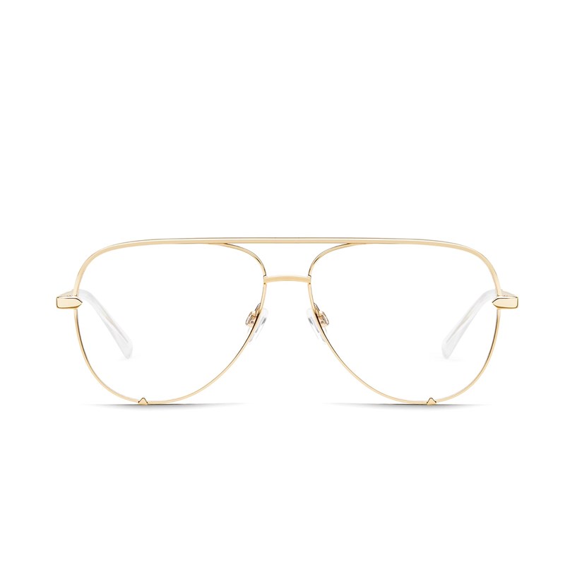 Gold / Clear Rx Quay HIGH KEY MINI RX Unisex Glasses | NEMJS-2746