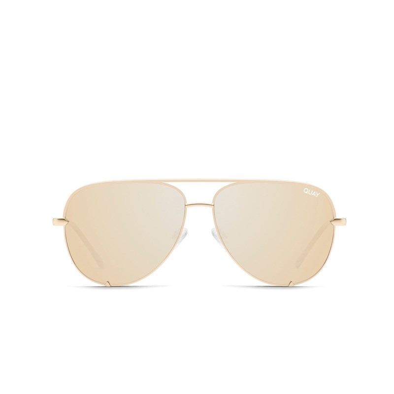 Gold / Gold Quay HIGH KEY MINI Men's Sunglasses | UHCMA-4169