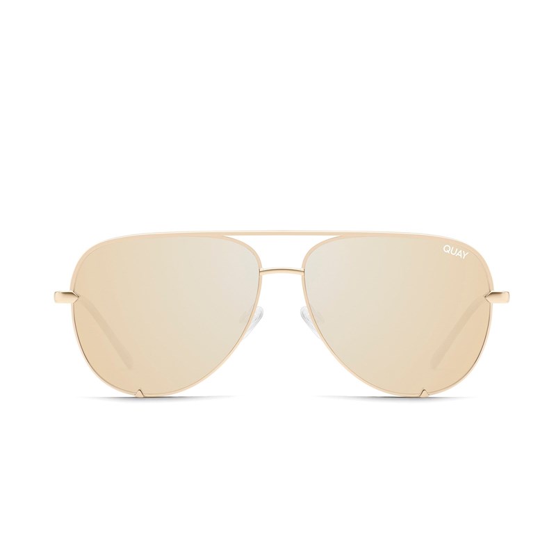 Gold / Gold Quay HIGH KEY Men's Sunglasses | XQOHY-0937