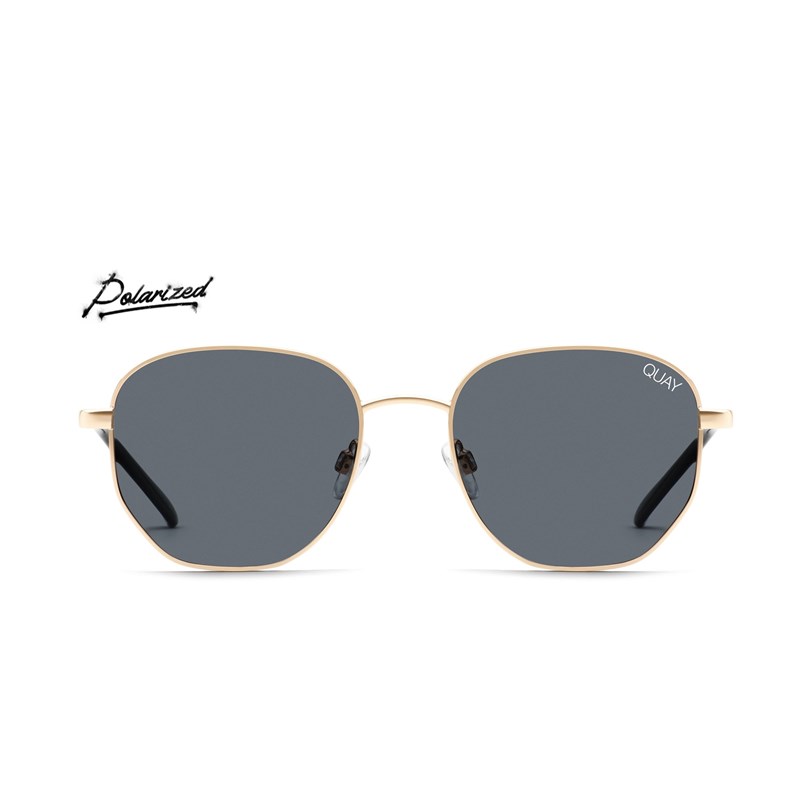 Gold / Smoke Polarized Quay BIG TIME Women's Sunglasses | HAYCK-4927