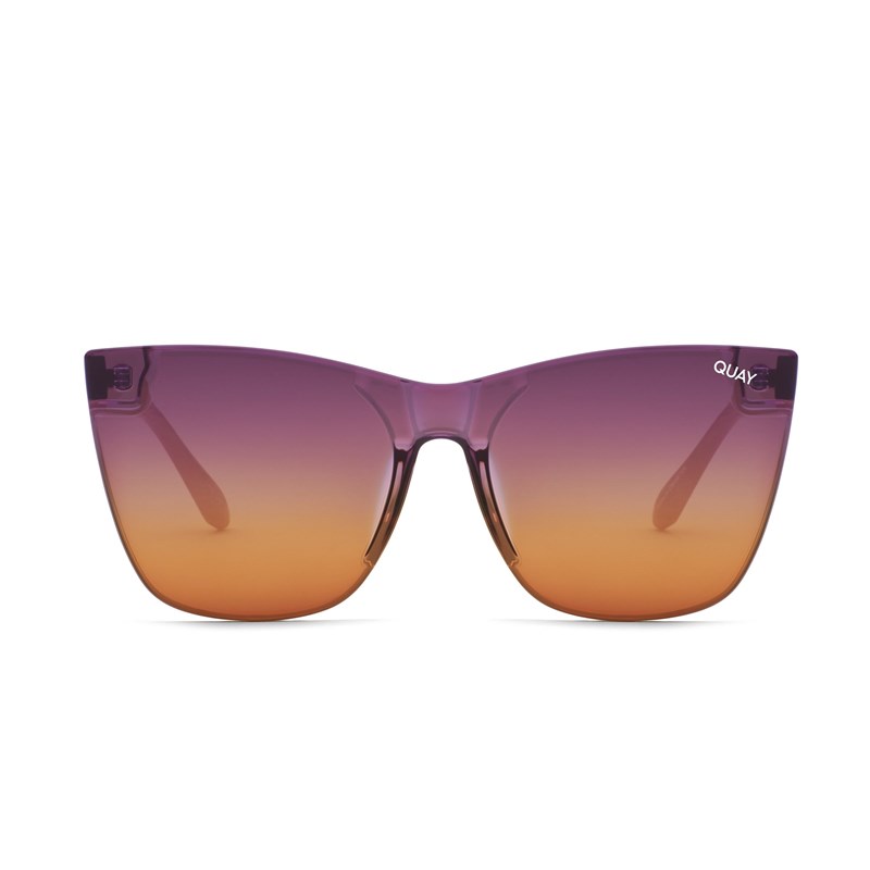 Ivory / Purple To Orange Quay COME THRU Women's Sunglasses | XRALN-1250