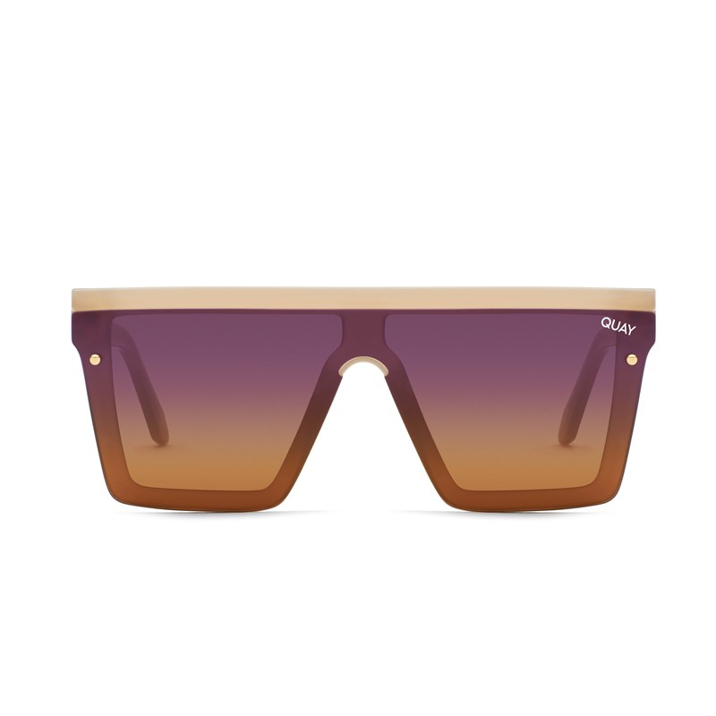 Ivory / Purple To Orange Quay HINDSIGHT Men's Sunglasses | ALRYV-0267