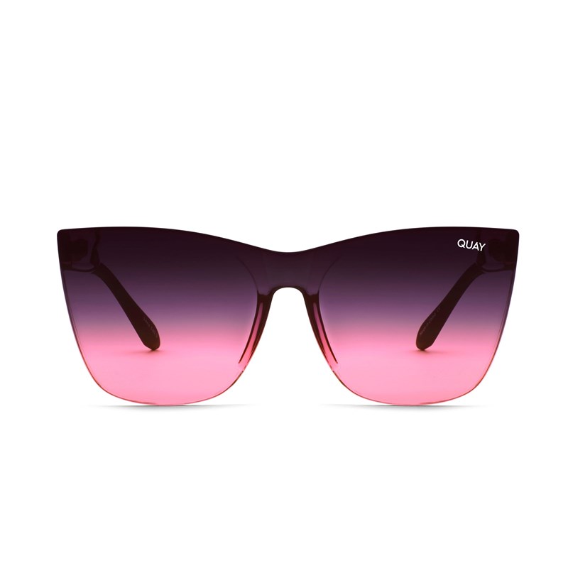 Matte Black / Black Pink Fade Quay COME THRU Women's Sunglasses | BSMGK-2163