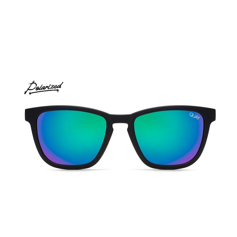 Matte Black / Navy Polarized Quay HARDWIRE Women's Sunglasses | ULMRB-5814