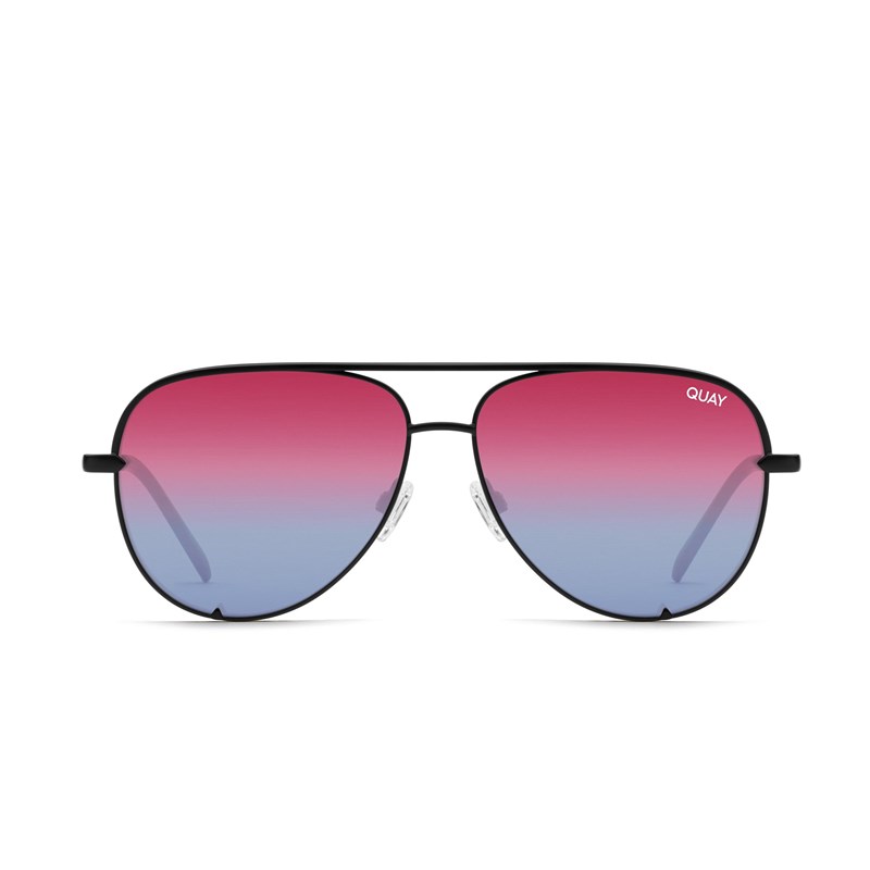 Matte Black / Purple Blue Orbit Quay HIGH KEY Men's Sunglasses | TNSVL-8953