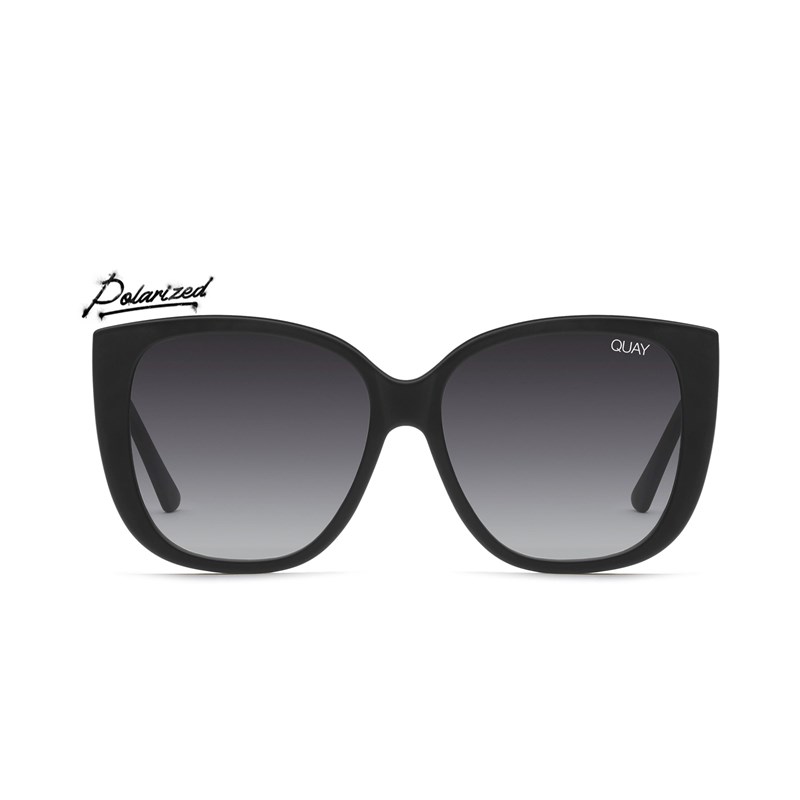 Matte Black / Smoke Polarized Quay EVER AFTER Women's Sunglasses | UZWYQ-1748