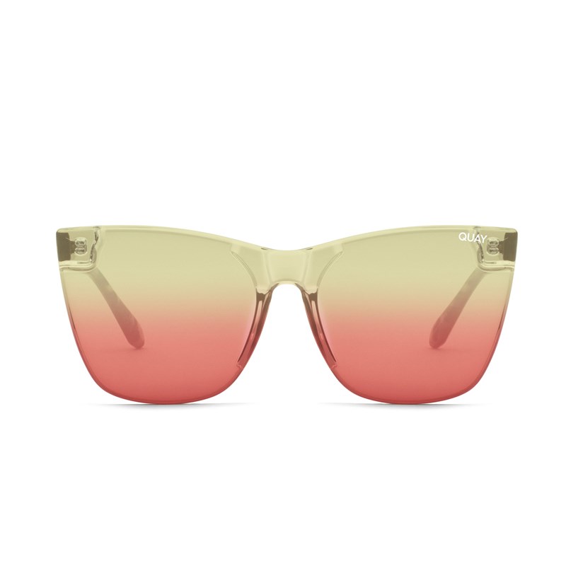 Milky Tortoise / Lime Pink Revo Quay COME THRU Women's Sunglasses | DSMTN-6519