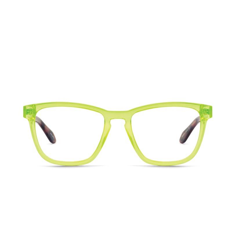 Neon Yellow Tortoise Temple / Clear Rx Quay HARDWIRE RX Unisex Glasses | ZQWDG-2983