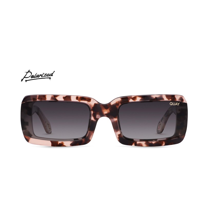 Pink Tortoise / Smoke Polarized Quay NEW MONEY Women's Sunglasses | KXPVW-7620