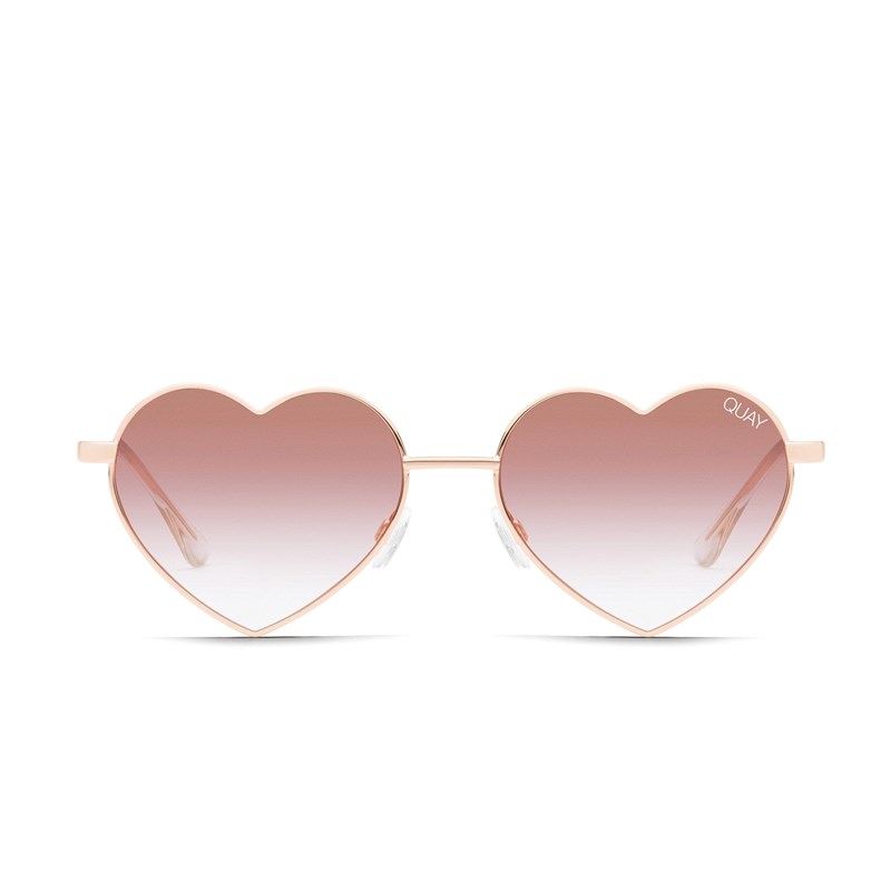 Rose Gold / Copper Fade Quay HEARTBREAKER Women's Sunglasses | XFRHM-5796