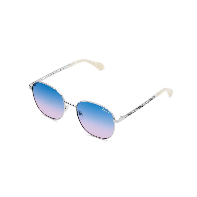 Silver / Blue Quay JEZABELL LINKS Women's Sunglasses | FKAHD-0173