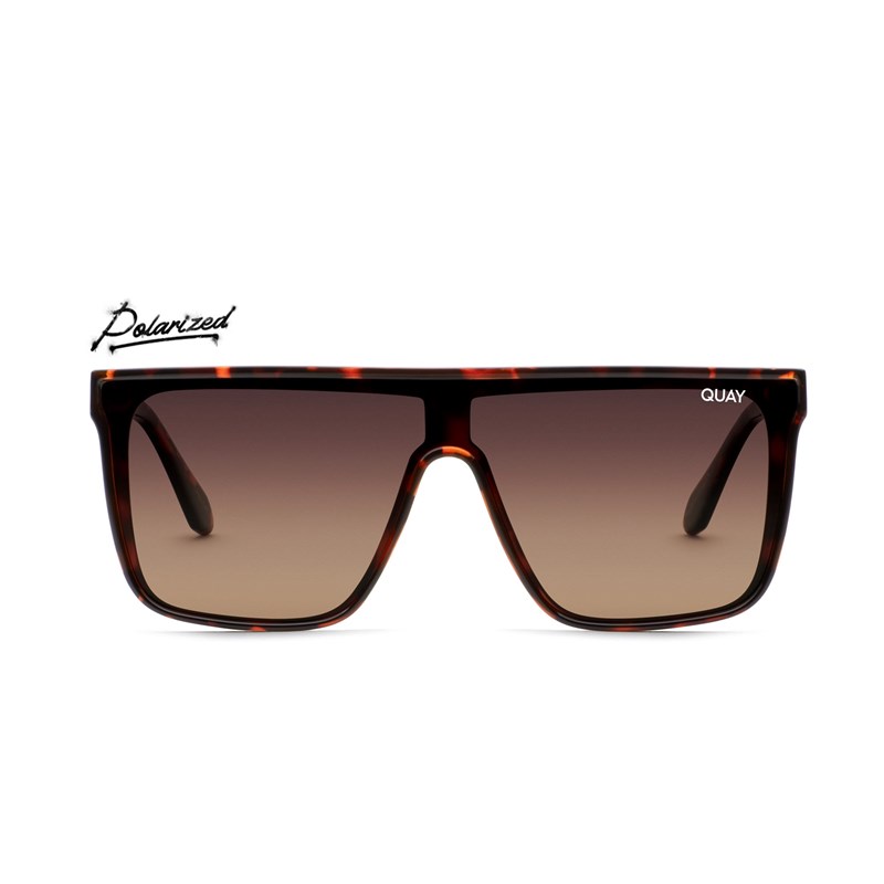 Tortoise / Brown Polarized Quay NIGHTFALL Women's Sunglasses | YSRAN-3105