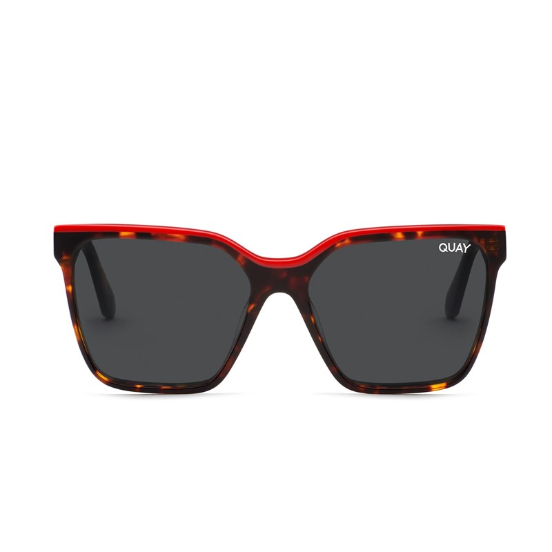 Tortoise Red / Smoke Rx Quay LEVEL UP RX Women's Sunglasses | HKECG-8704