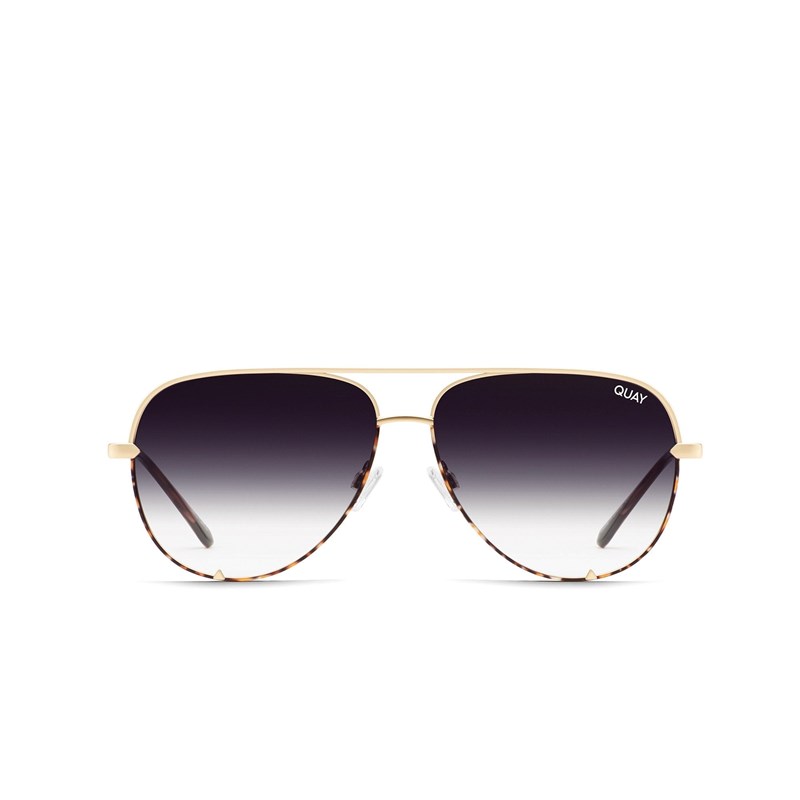 Two Tone Gold Tortoise / Fade Quay HIGH KEY MINI Men's Sunglasses | JEFBA-9804