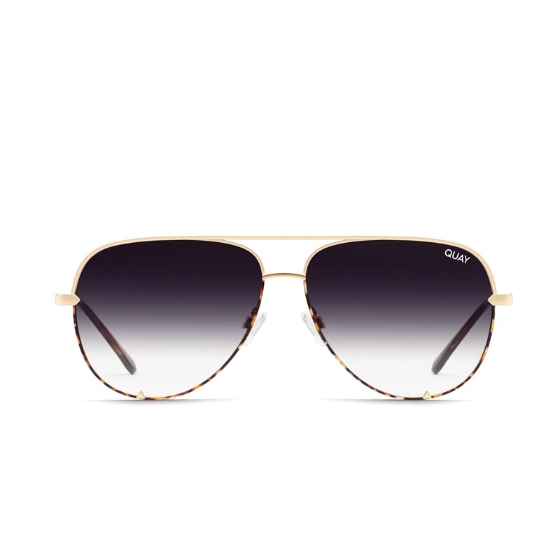 Two Tone Gold Tortoise / Fade Quay HIGH KEY Men's Sunglasses | JLVKY-0286