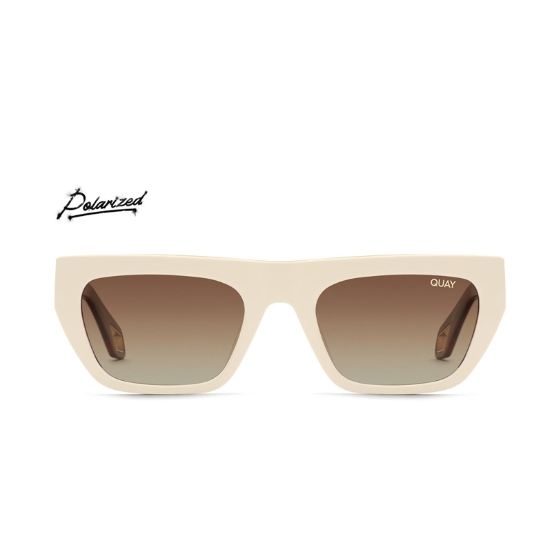 White Tortoise / Brown Polarized Quay DOLLAR SIGNS Women's Sunglasses | QWDOZ-7534